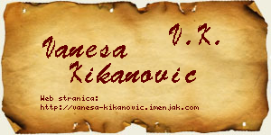 Vanesa Kikanović vizit kartica